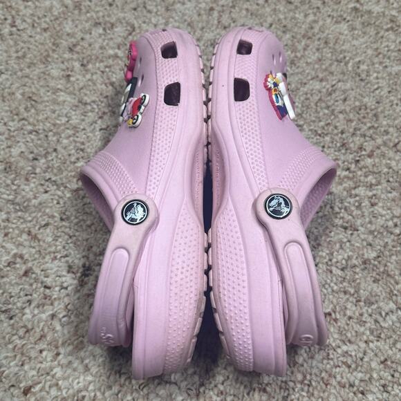 Pink Crocs Women’s Sz 9 Men 7 bedazzled - Picture 6 of 8
